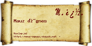 Mauz Ágnes névjegykártya